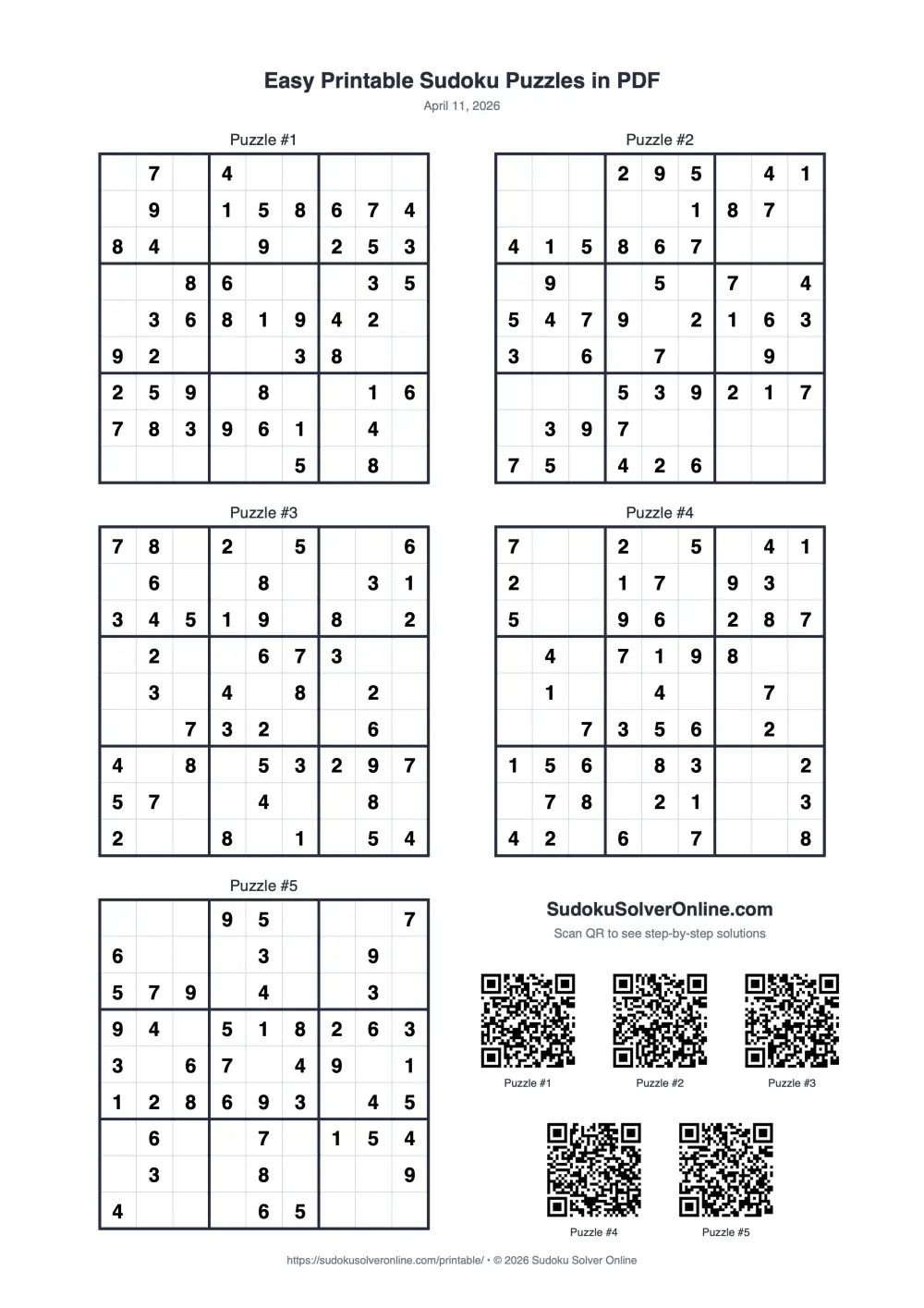 Leicht Druckbare Sudoku-Vorschau