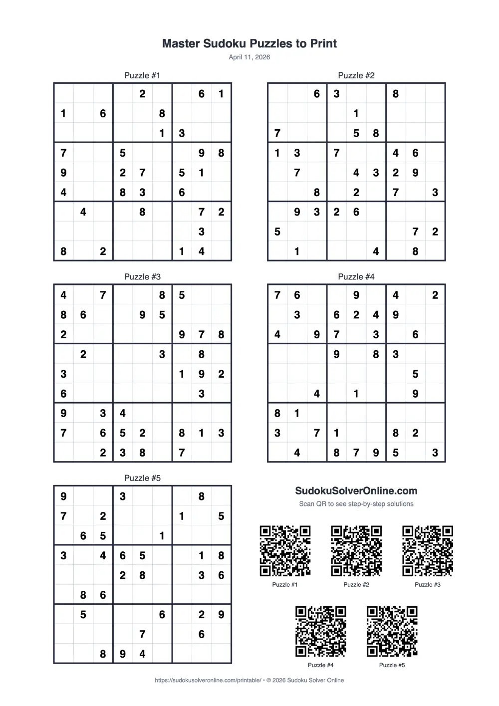Master Printable Sudoku Preview